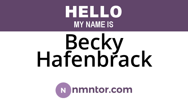 Becky Hafenbrack