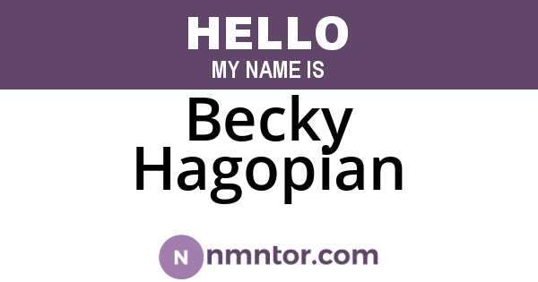 Becky Hagopian