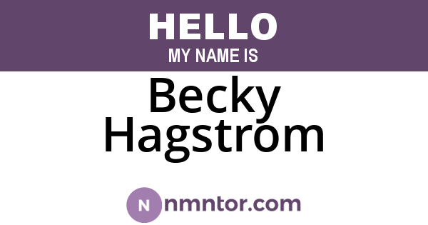 Becky Hagstrom