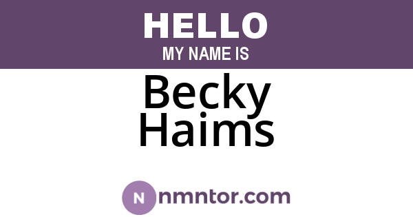 Becky Haims
