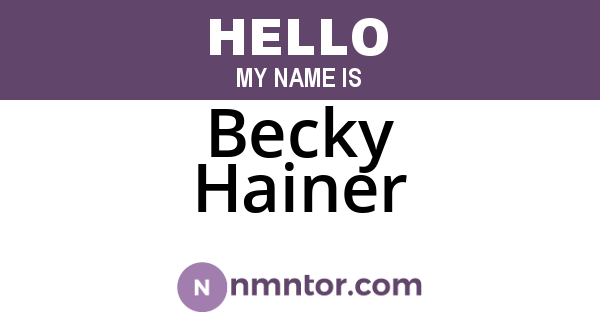 Becky Hainer