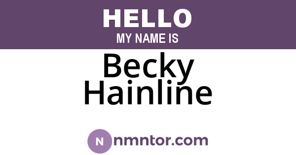 Becky Hainline