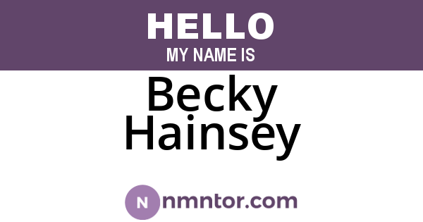 Becky Hainsey