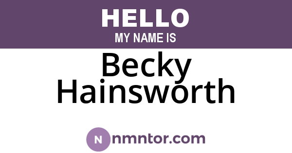 Becky Hainsworth