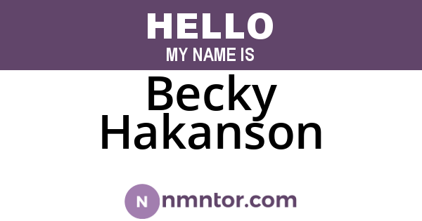 Becky Hakanson