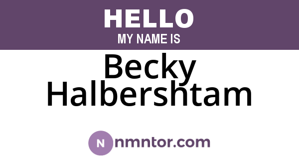 Becky Halbershtam