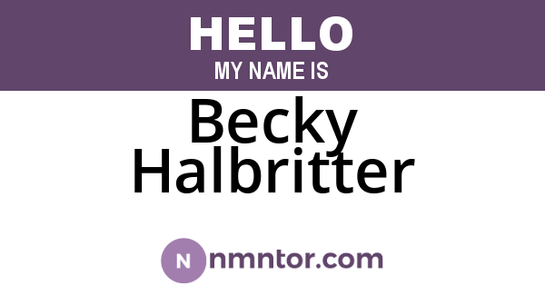 Becky Halbritter