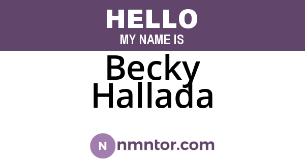 Becky Hallada