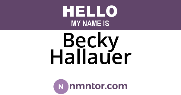 Becky Hallauer