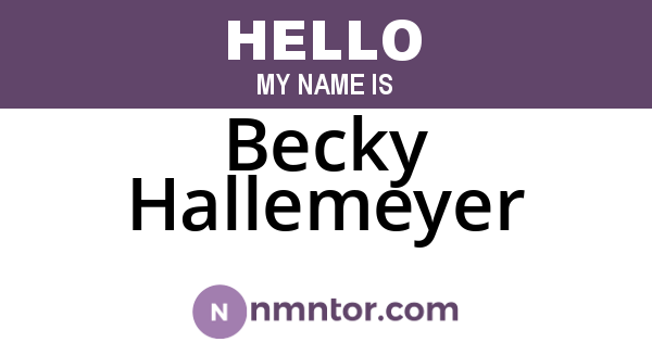 Becky Hallemeyer