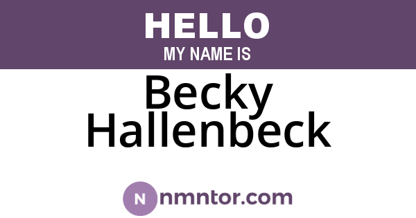Becky Hallenbeck