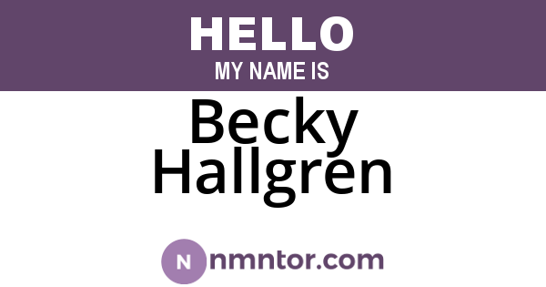 Becky Hallgren