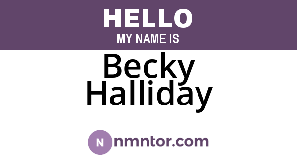 Becky Halliday