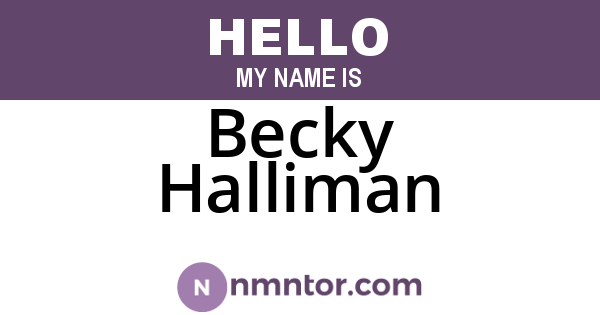 Becky Halliman