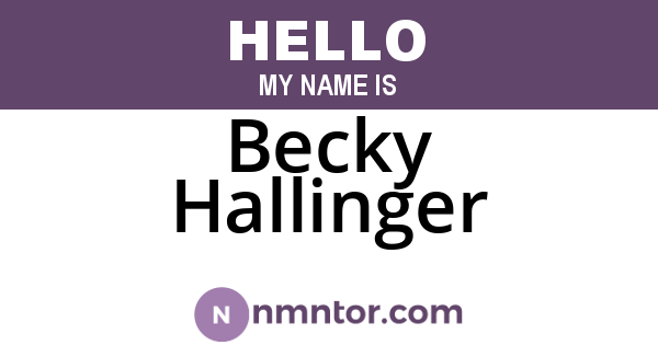 Becky Hallinger