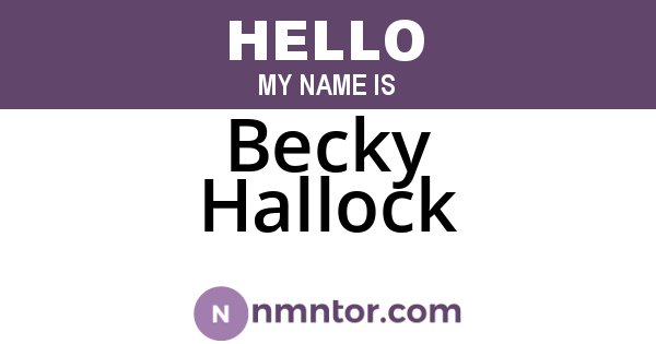 Becky Hallock