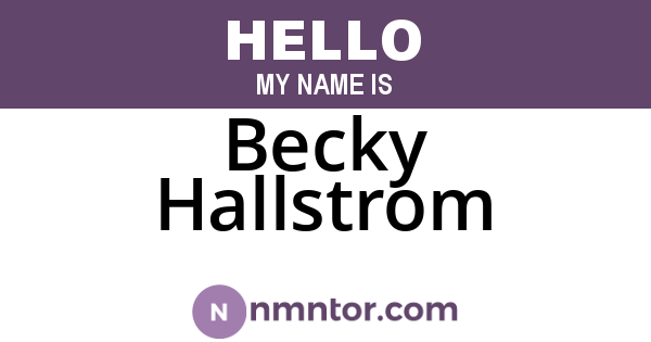 Becky Hallstrom