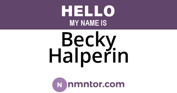 Becky Halperin