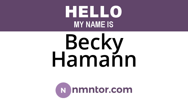 Becky Hamann