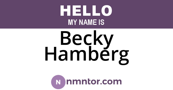 Becky Hamberg
