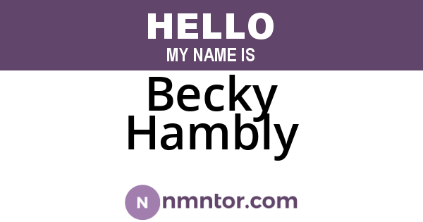 Becky Hambly