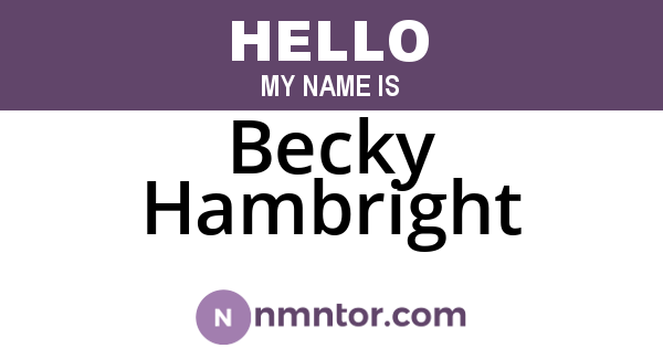 Becky Hambright