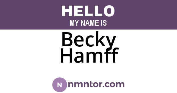 Becky Hamff