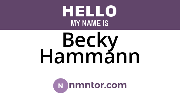 Becky Hammann