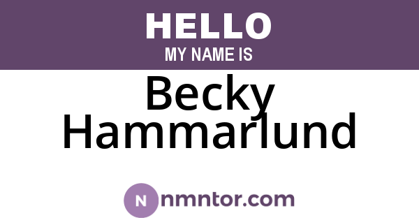 Becky Hammarlund