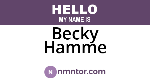 Becky Hamme