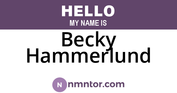 Becky Hammerlund