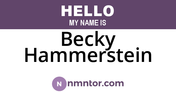 Becky Hammerstein