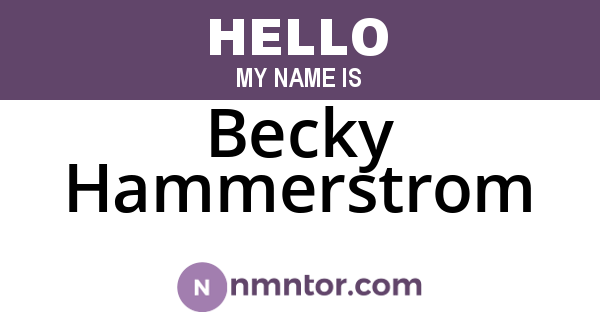 Becky Hammerstrom