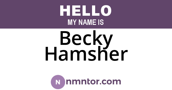 Becky Hamsher