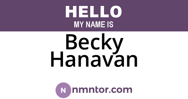 Becky Hanavan