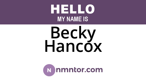 Becky Hancox