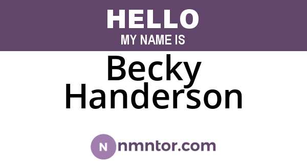 Becky Handerson