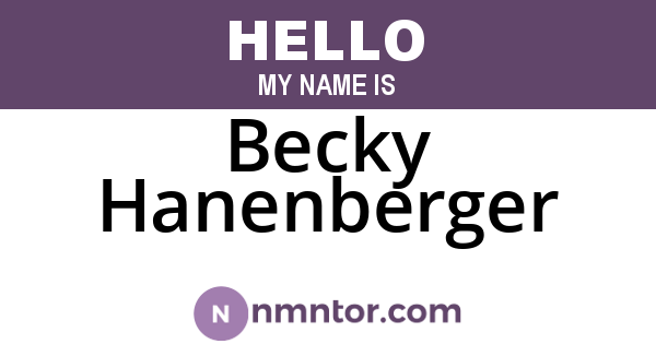 Becky Hanenberger