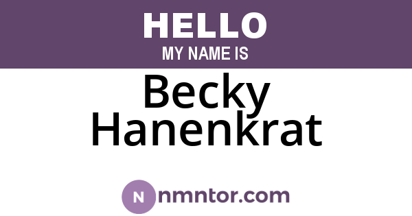 Becky Hanenkrat