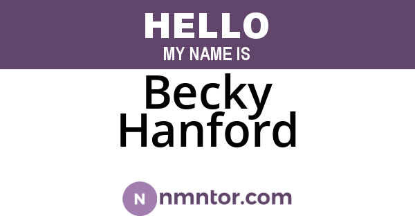 Becky Hanford