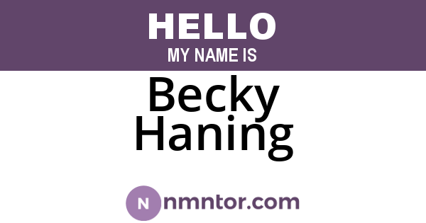 Becky Haning