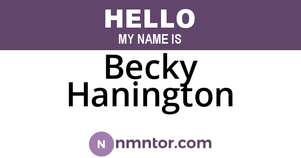 Becky Hanington