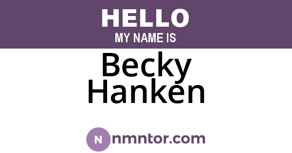Becky Hanken