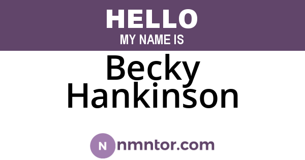 Becky Hankinson