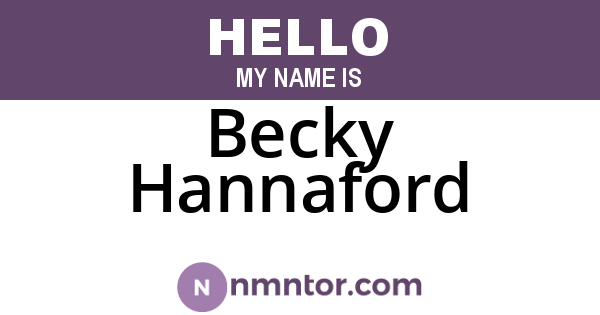 Becky Hannaford