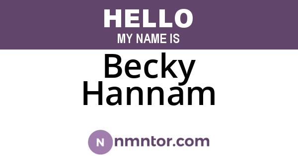 Becky Hannam