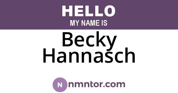 Becky Hannasch