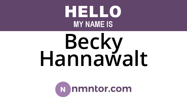 Becky Hannawalt