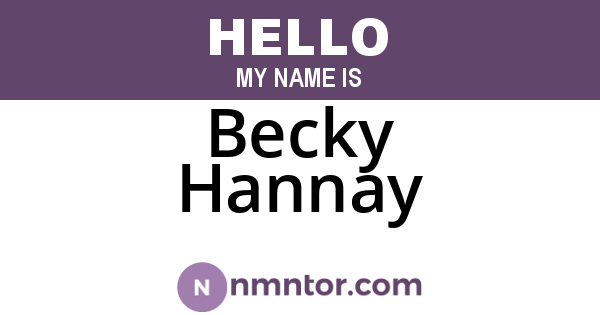 Becky Hannay