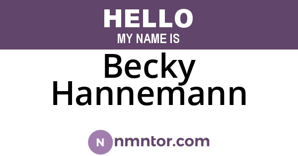 Becky Hannemann